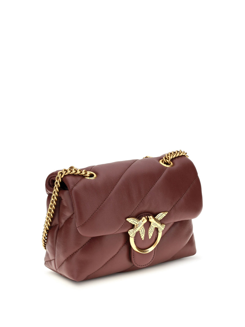Pinko Shoulder Bag — Burgundy Calf Leather