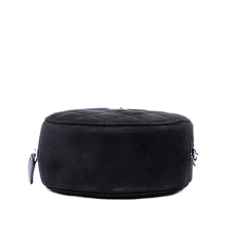 Quilted Suede Cocostellar Round Clutch with Chain - Image 3