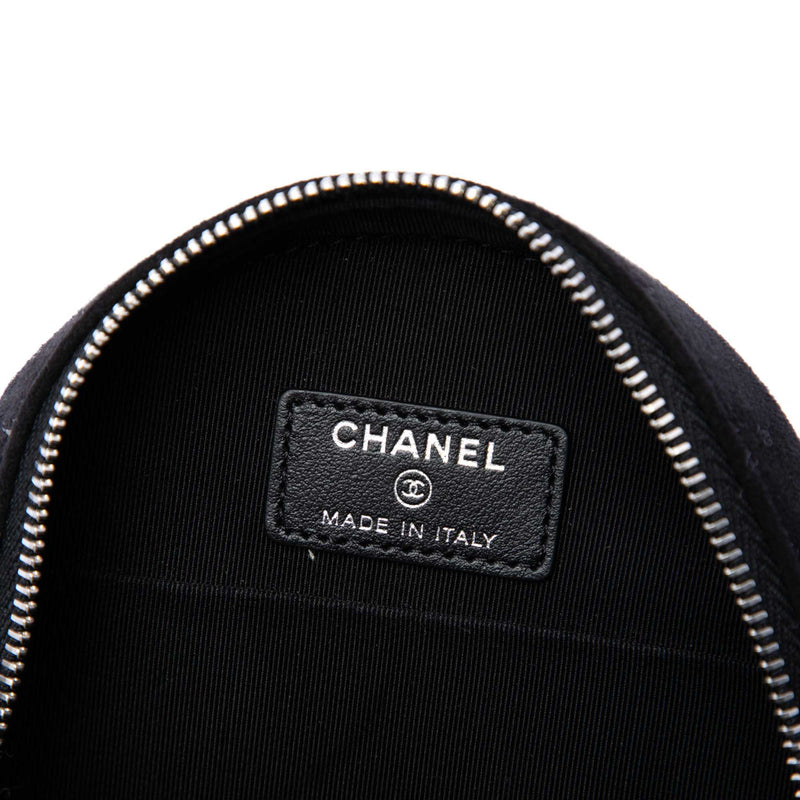 Quilted Suede Cocostellar Round Clutch with Chain - Image 5