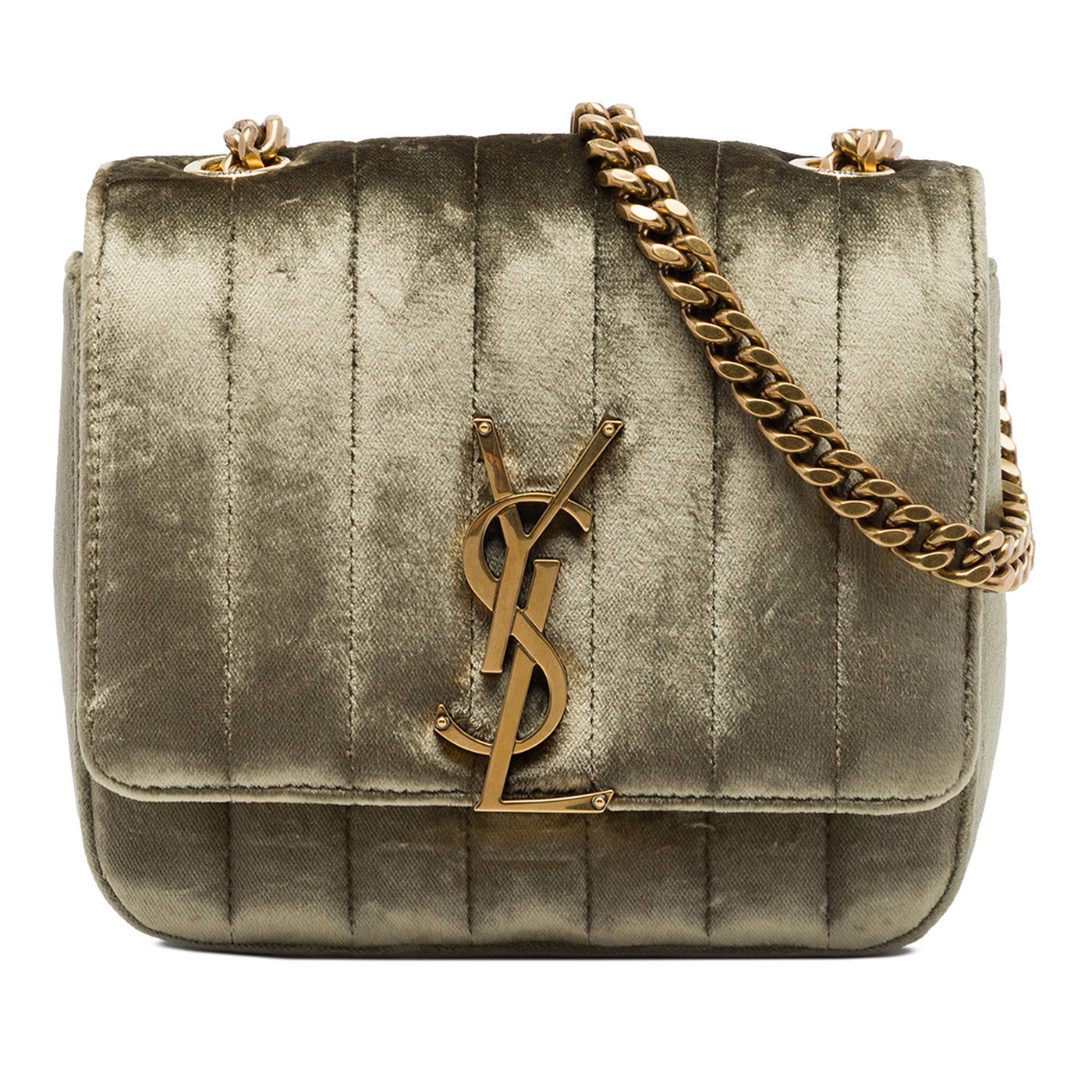 Small Velvet Monogram Vicky Chain Bag - Image 1