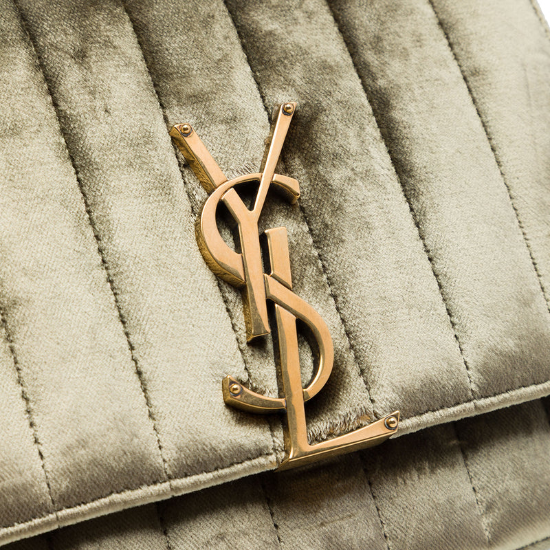 Small Velvet Monogram Vicky Chain Bag - Image 6