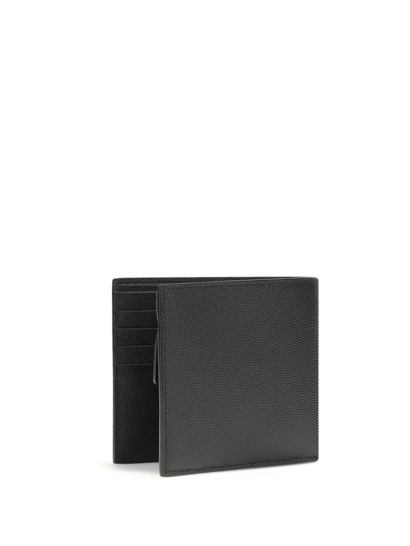 Saint Laurent Calfskin Bifold Wallet — Black Calf Leather Bos Taurus