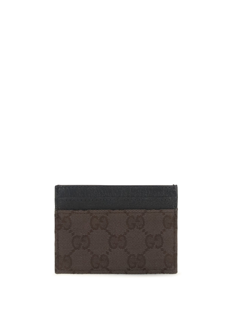 Gucci Gg Fabric Card Case — Brown Polyester; Cotton; Polyamide Cases