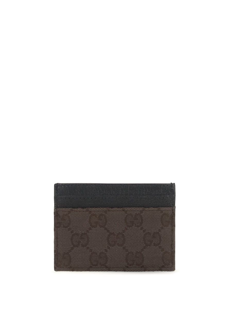 Gucci Gg Fabric Card Case — Brown Wallets & Purses