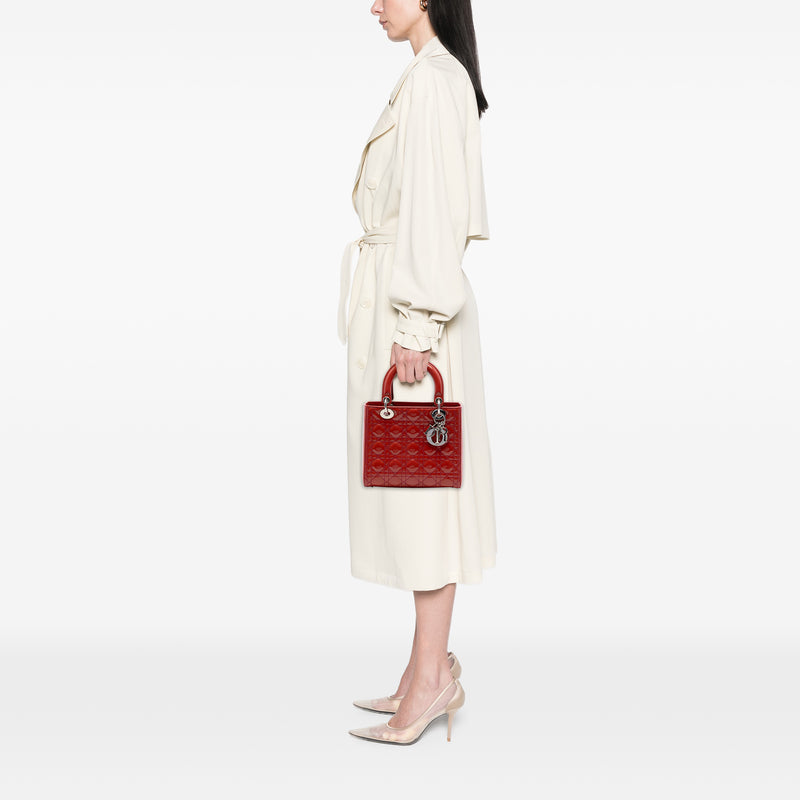 Medium Patent Cannage Lady Dior - Image 7