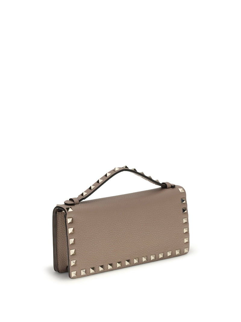 Valentino Garavani Studded Leather Wallet — Beige Calf Bos Taurus