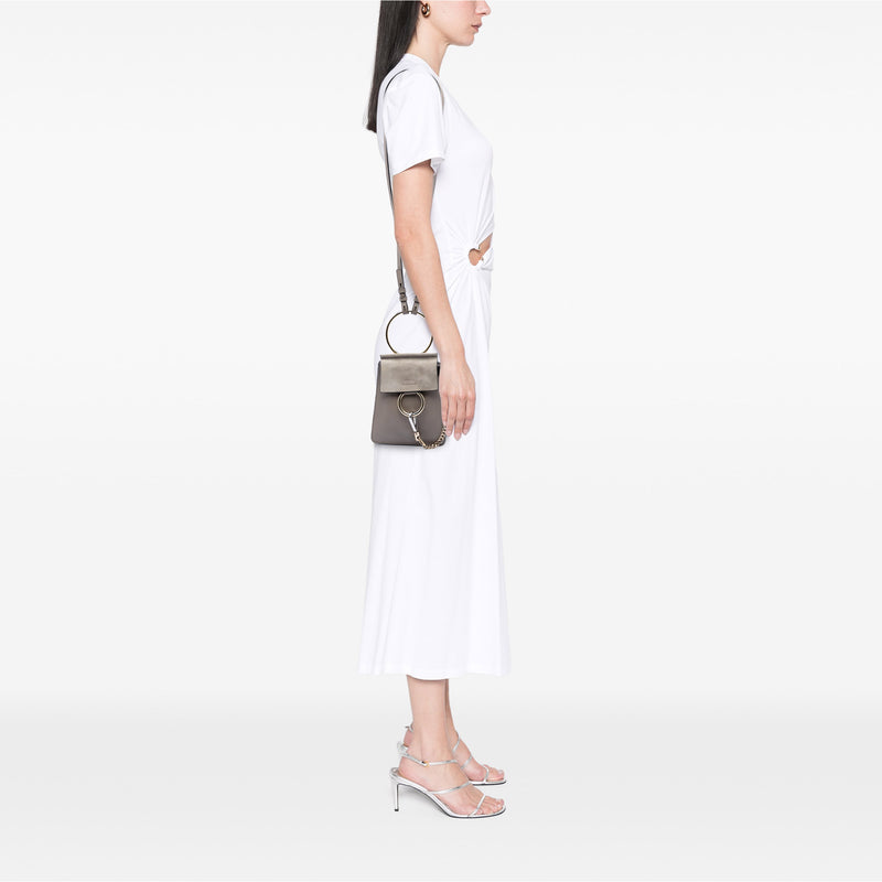 Mini Calfskin and Suede Faye Bracelet Bag - Image 7