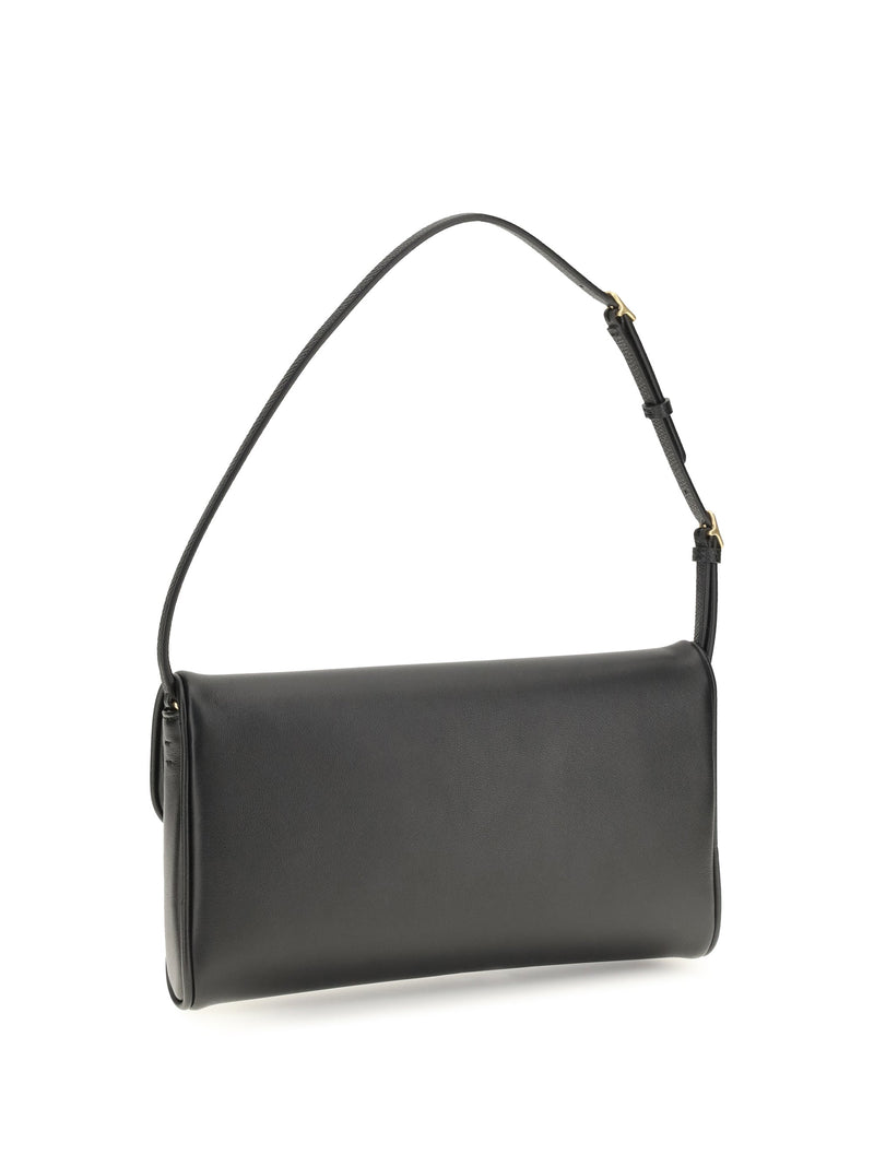 Valentino Garavani Devain Shoulder Bag — Black Calf Leather Bos Taurus