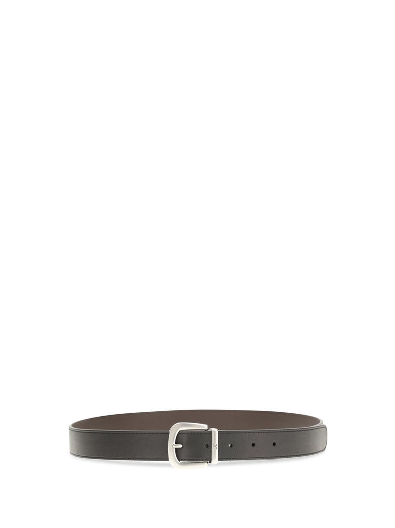 Valentino Garavani Reversible Calf Leather Belt — Black