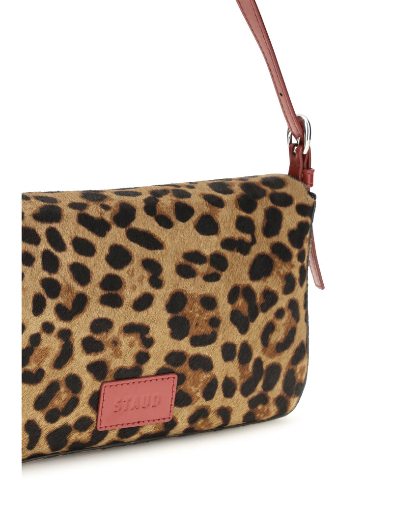 Staud Harlow Shoulder Bag — Beige Calf Leather Bos Taurus
