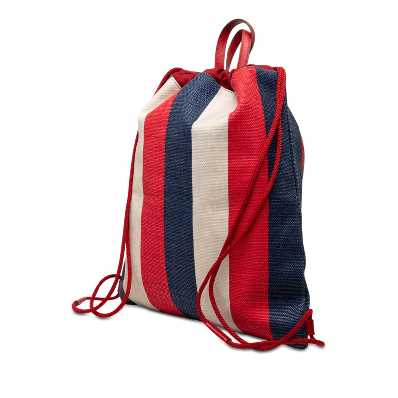 Canvas Baiadera Striped Drawstring Backpack - Image 2