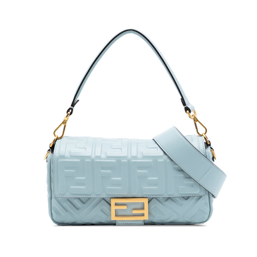 Zucca Embossed Leather Baguette Satchel - Image 1
