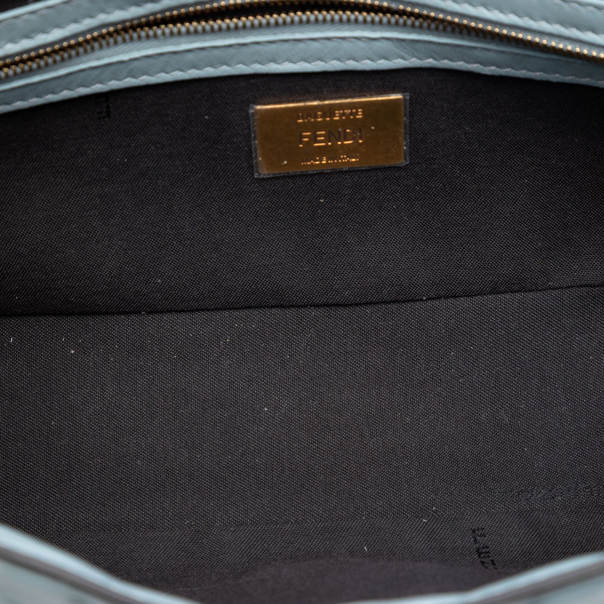 Zucca Embossed Leather Baguette Satchel - Image 4