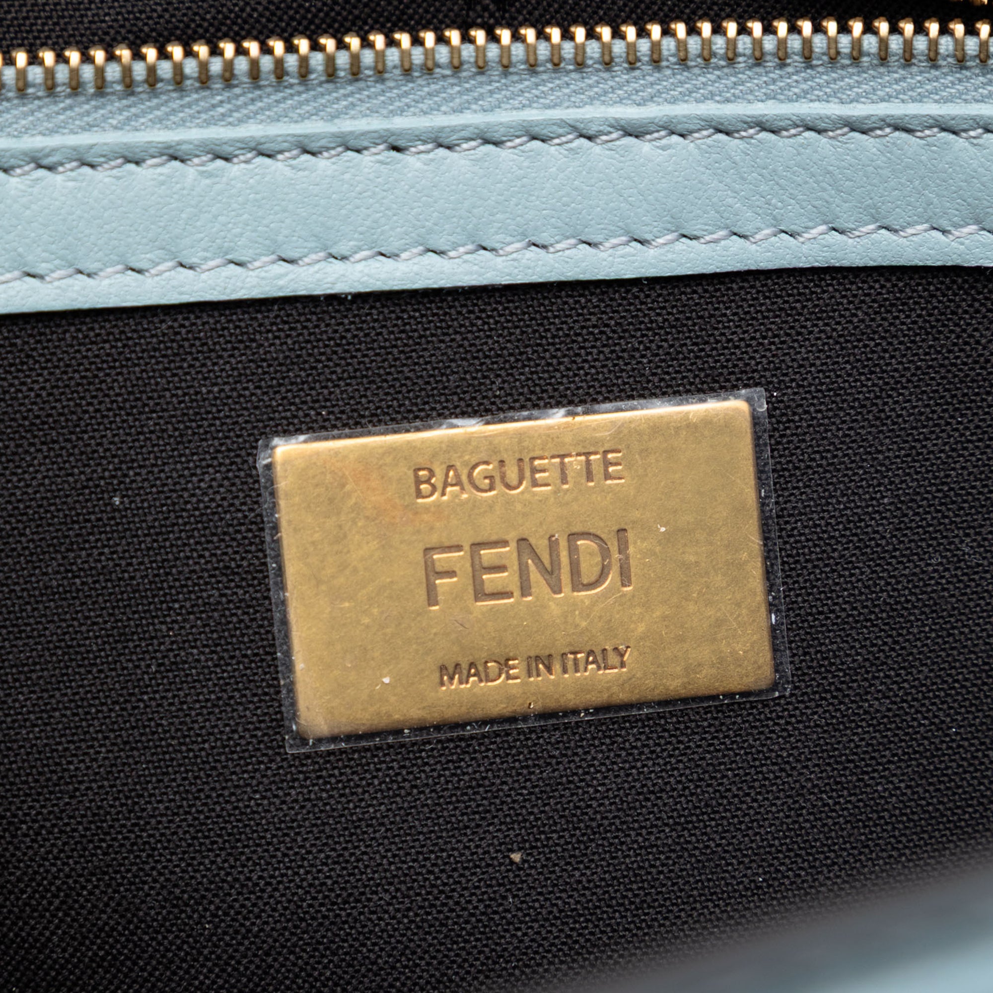 Zucca Embossed Leather Baguette Satchel - Image 5