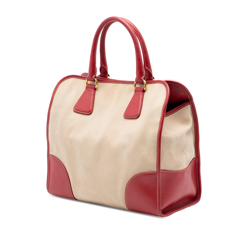 Saffiano Trimmed Canvas Canapa Satchel - Image 2