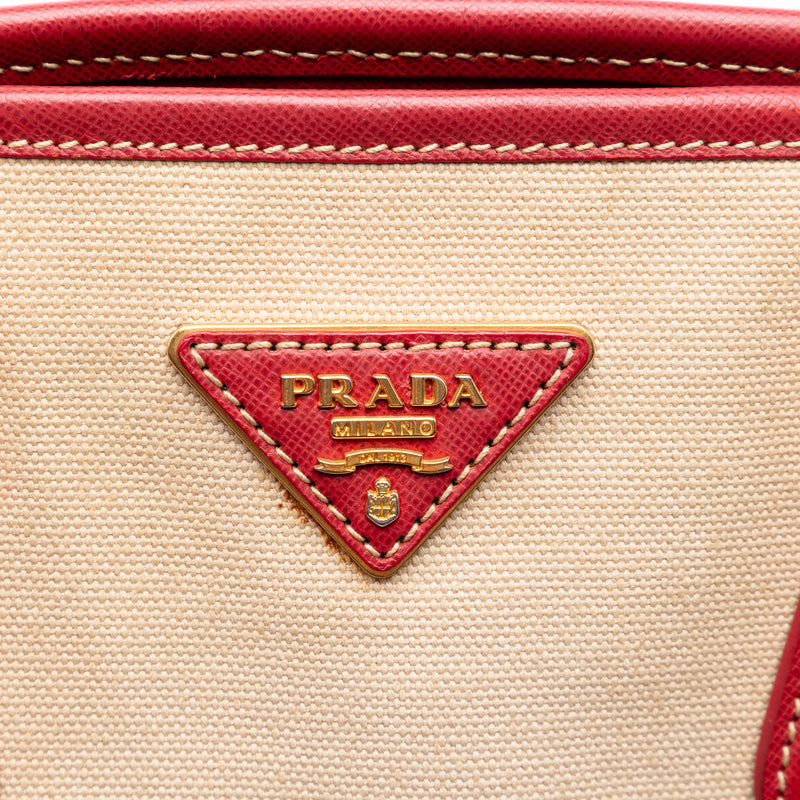 Saffiano Trimmed Canvas Canapa Satchel - Image 5