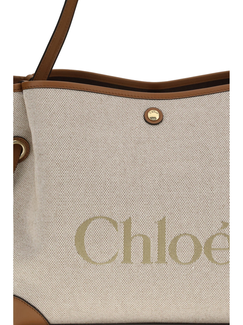 Chloé Clover Tote Bag — Brown Cotton