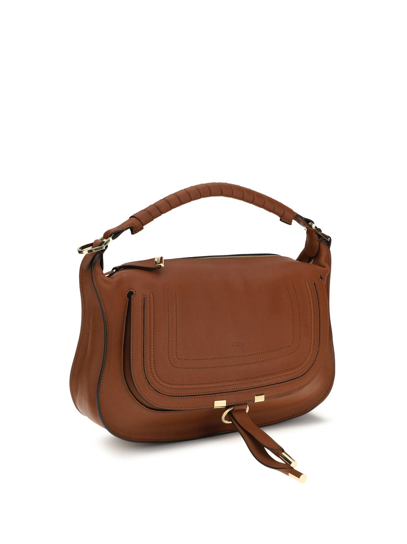 Chloé Marcie Shoulder Bag — Brown Calf Leather (bos Taurus)