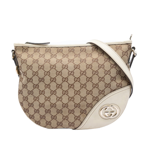 Medium GG Canvas New Britt Half Moon Crossbody - Image 1