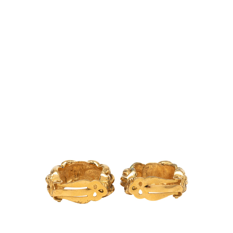 Gold Plated Braided Hoop Clip On Earrings - Image 2