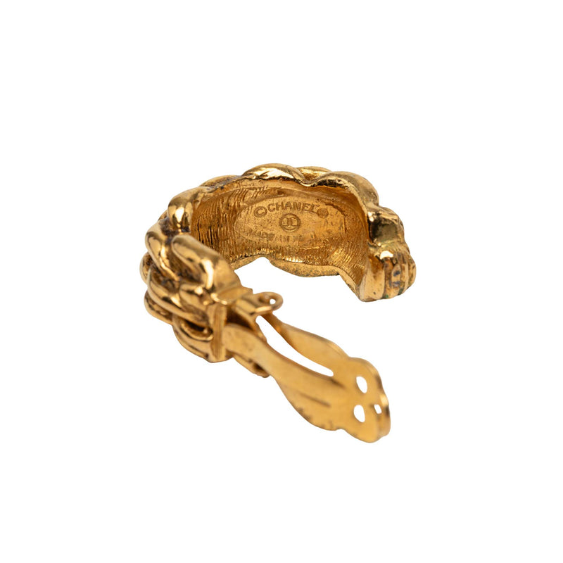 Gold Plated Braided Hoop Clip On Earrings - Image 3
