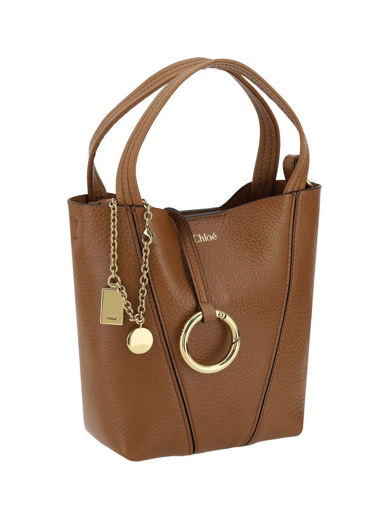 Chloé Spin Shoulder Bag — Brown Calf Leather