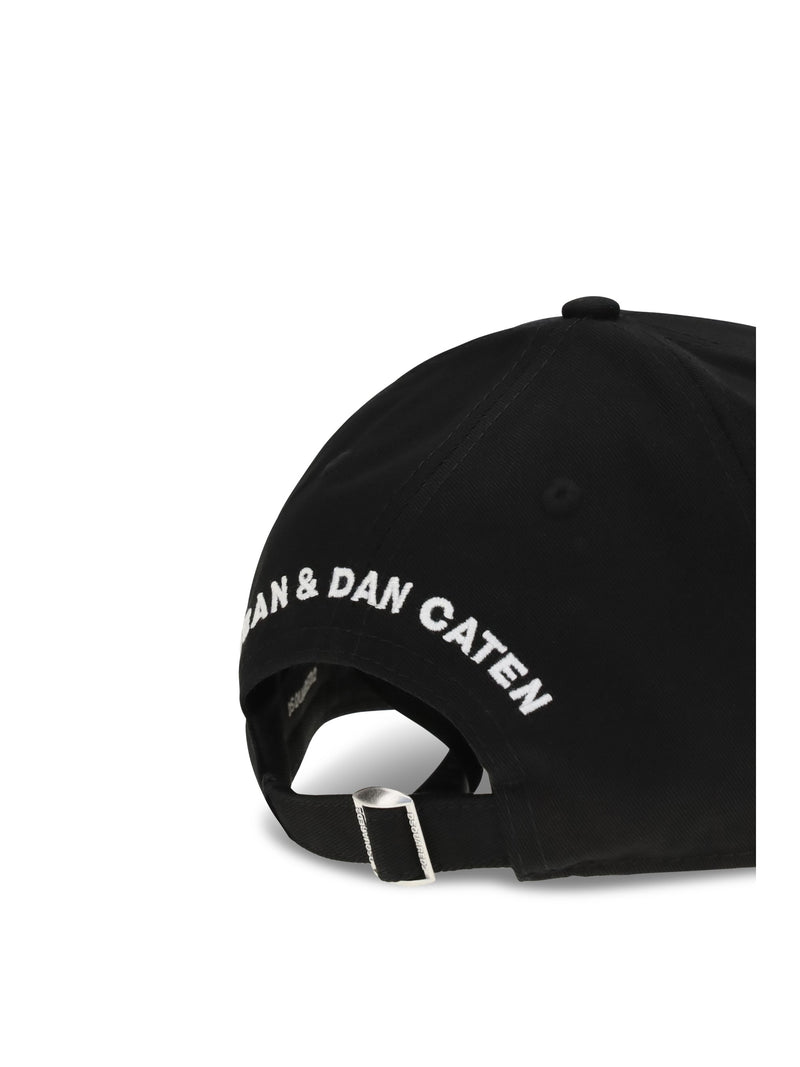 Dsquared2 Bcm096405c00001 Logo-Embroidered Baseball Cap — Black Cotton Caps