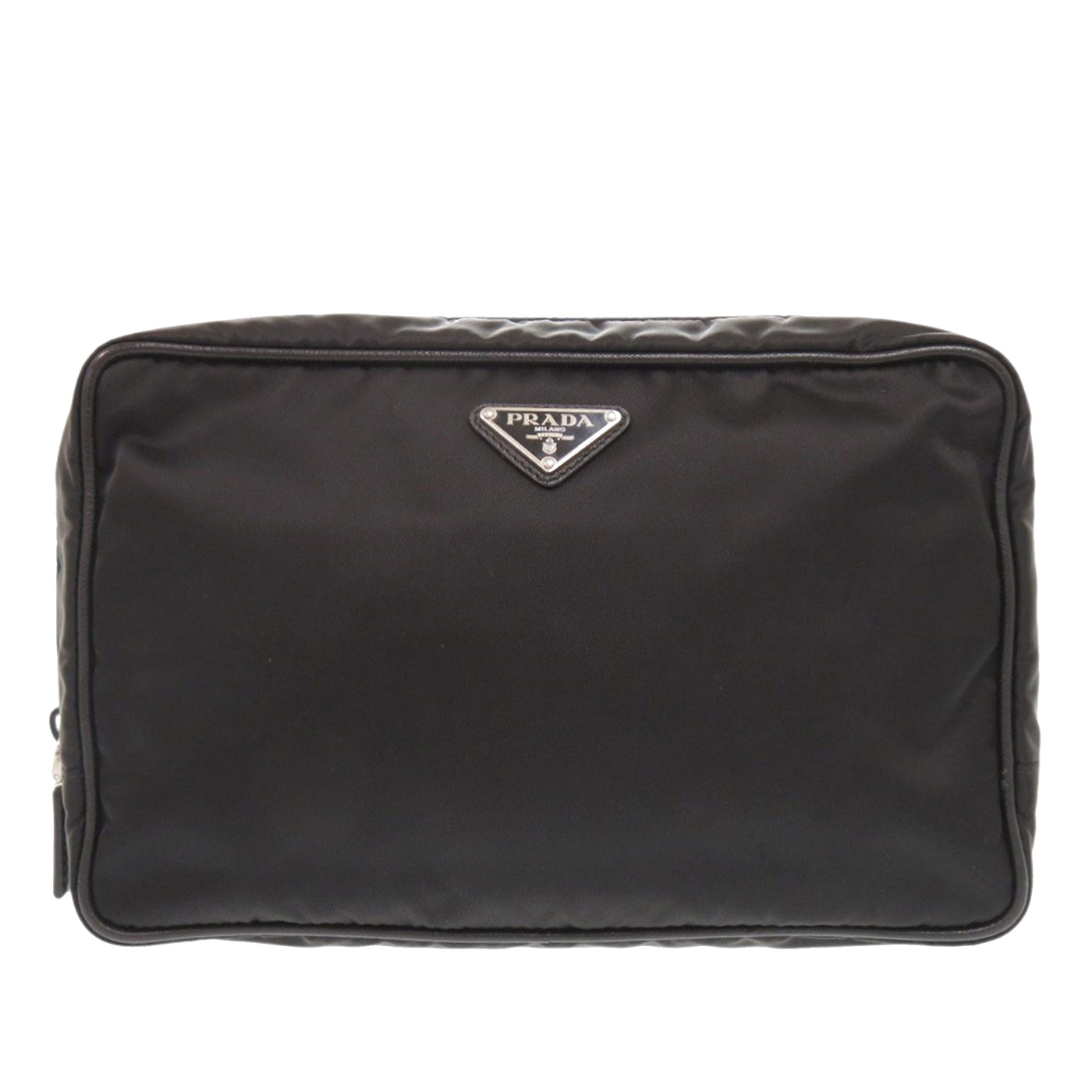 Saffiano Trimmed Tessuto Clutch - Image 1