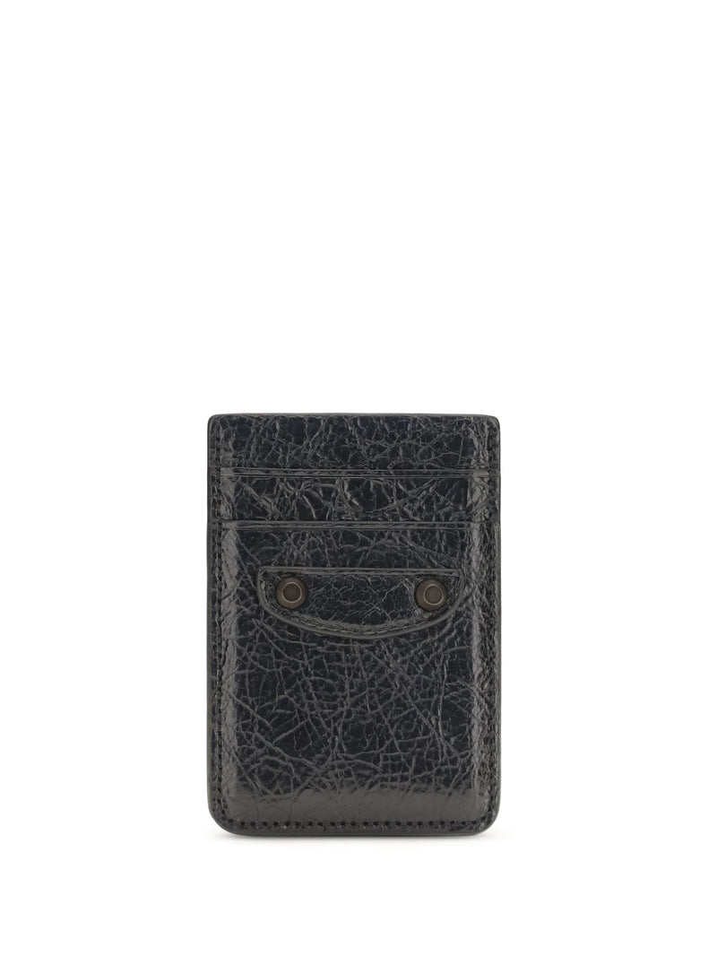 Balenciaga Card Case — Black Lambskin Leather Cases