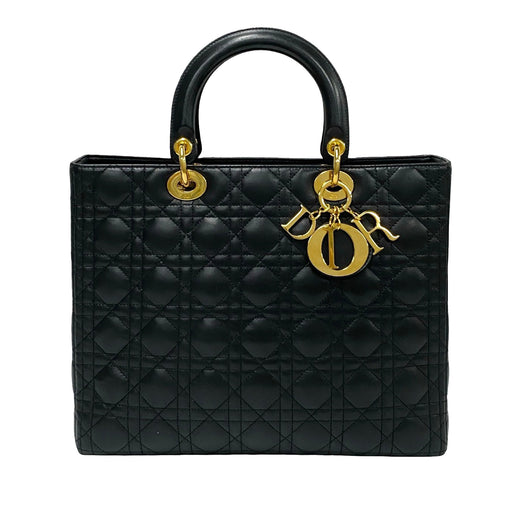Large Lambskin Cannage Lady Dior - Image 1