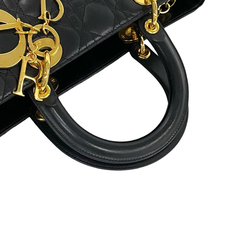 Large Lambskin Cannage Lady Dior - Image 17