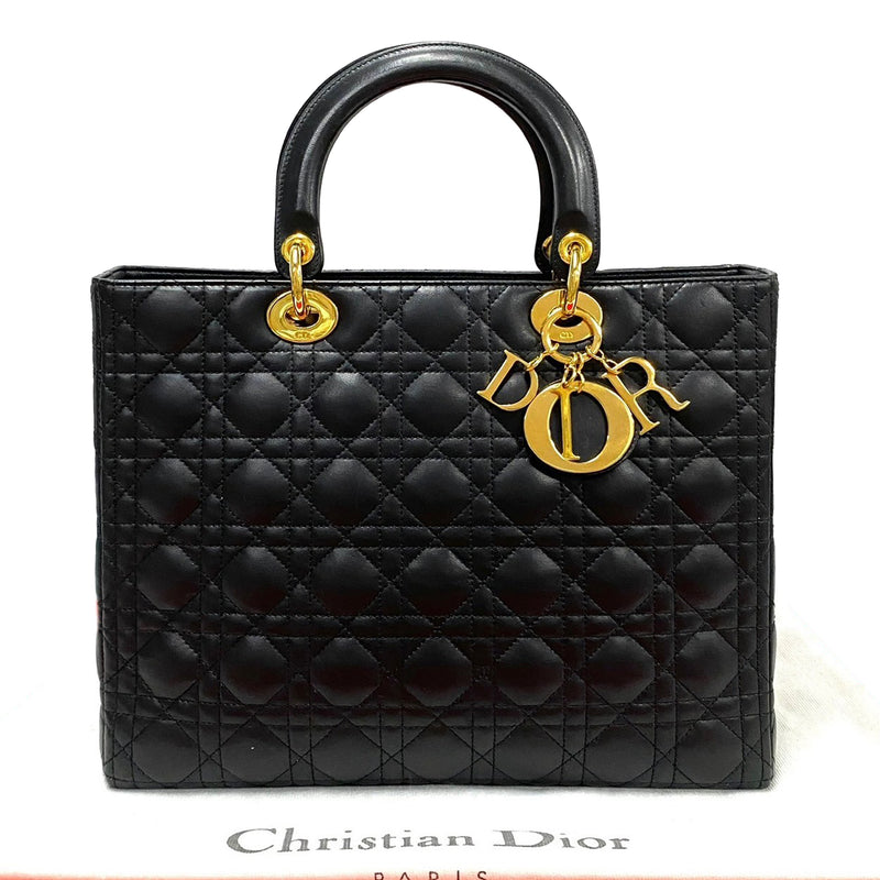 Large Lambskin Cannage Lady Dior - Image 18