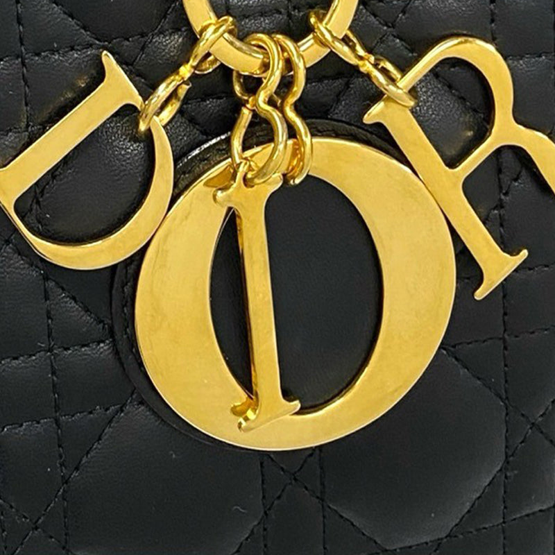 Large Lambskin Cannage Lady Dior - Image 8