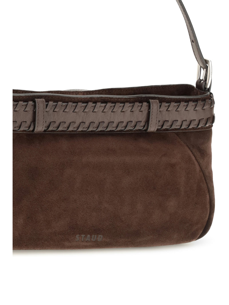 Staud Brooklyn Shoulder Bag — Brown Lamb Leather