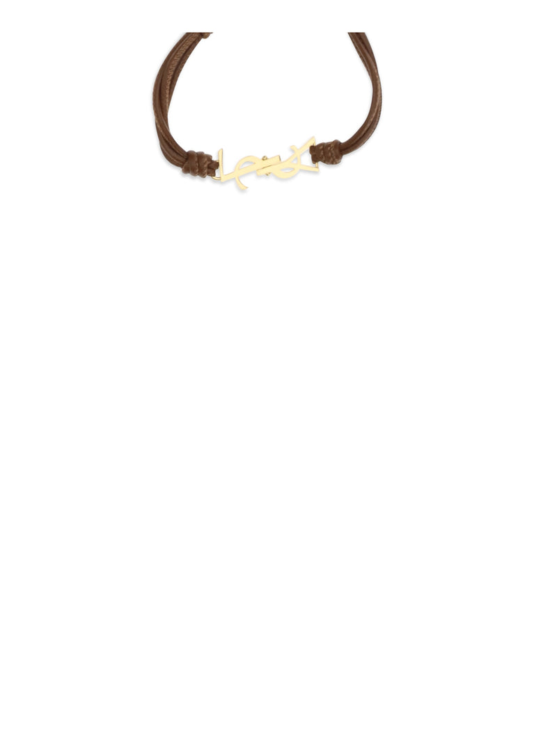 Saint Laurent Cassandre Bracelet — Brown Lamb Ovis Aries Aries; Brass Bracelets