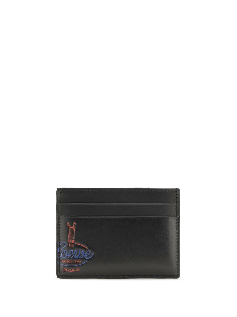 Loewe Glossy Calfskin Card Case — Black Calf Leather (bos Taurus) Cases