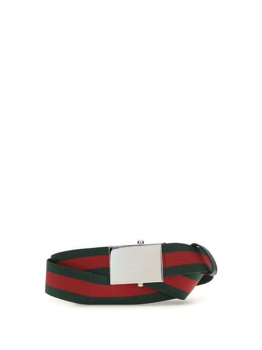 Gucci Web Ribbon Belt — Multicolor Vrv/verde Cotton