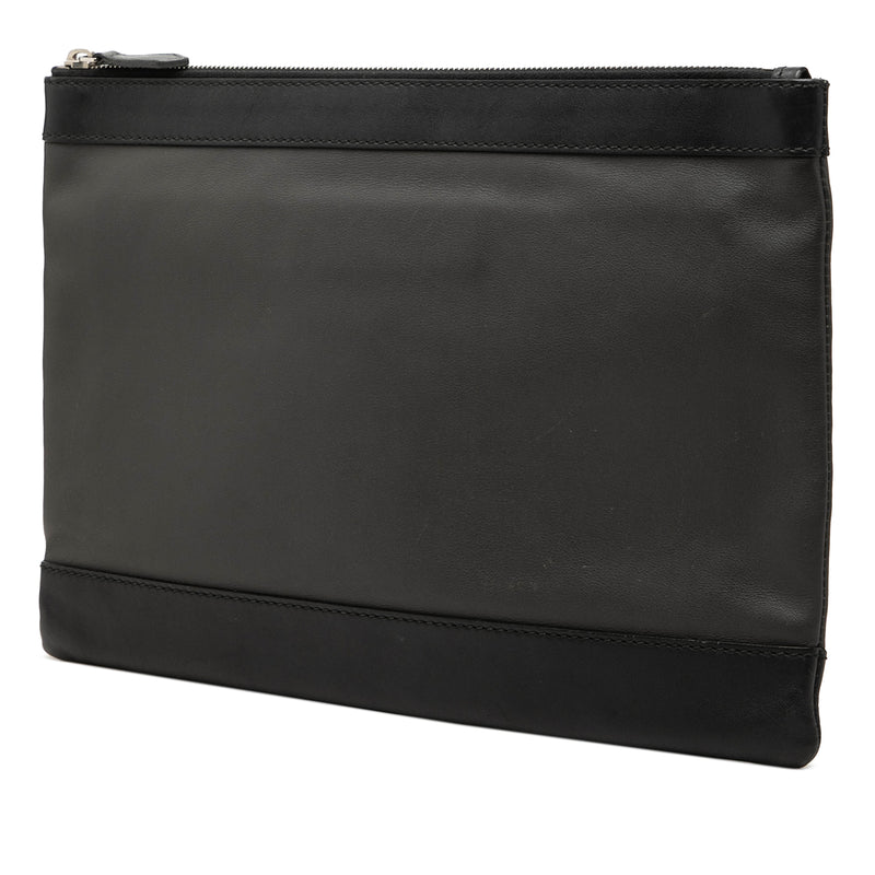 Perforated Calfskin Navy Clip Clutch M - Image 2