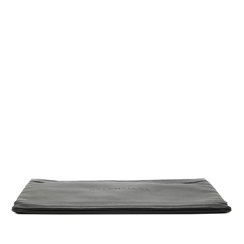 Perforated Calfskin Navy Clip Clutch M - Image 3