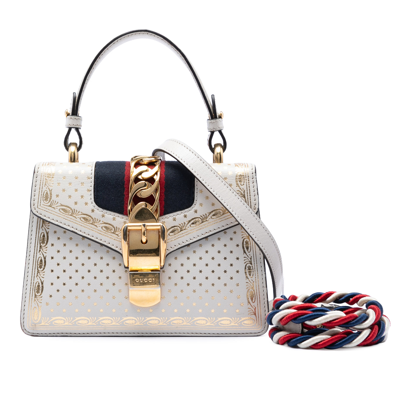 Mini Calfskin Web Star Print Sylvie Satchel - Image 1