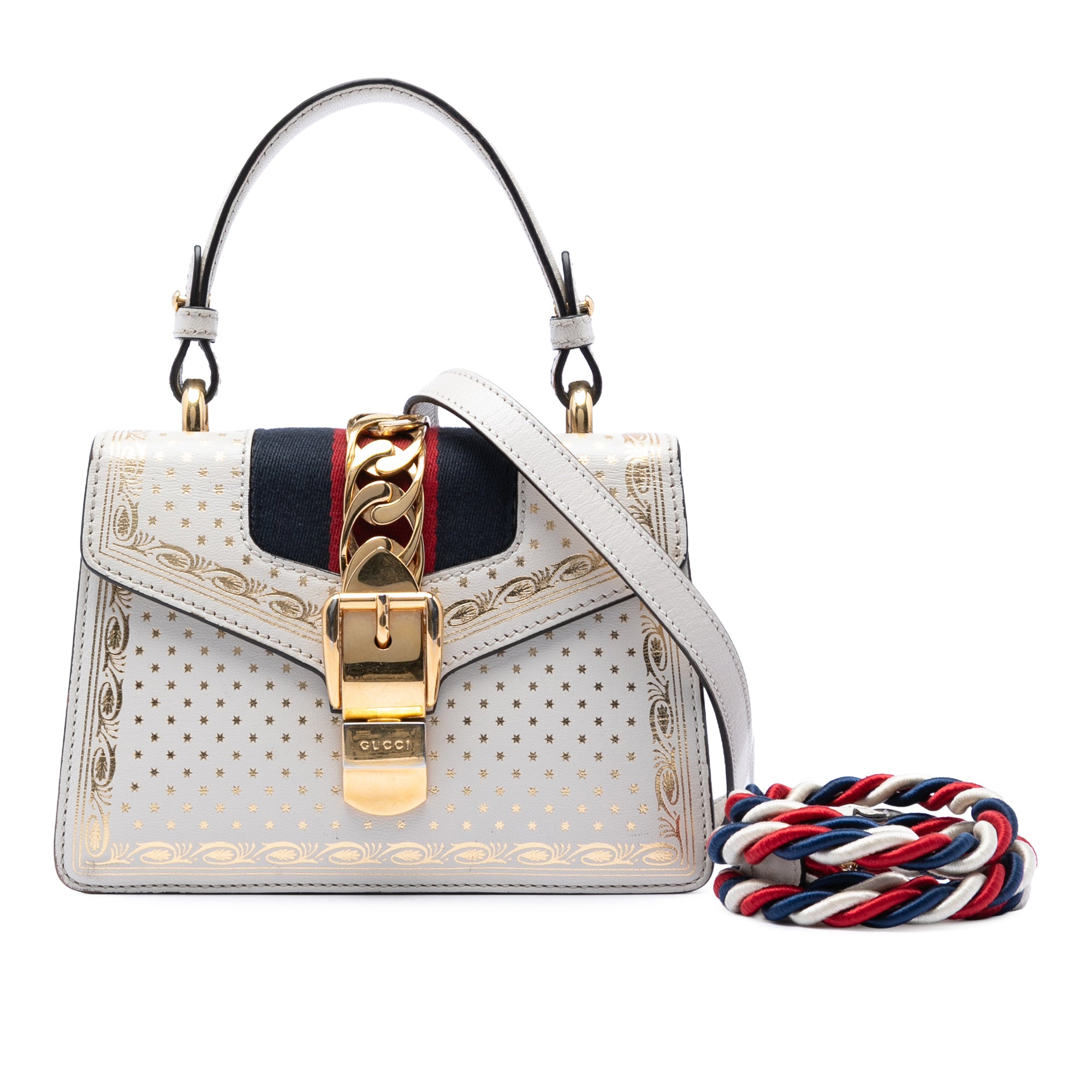Mini Calfskin Web Star Print Sylvie Satchel - Image 1