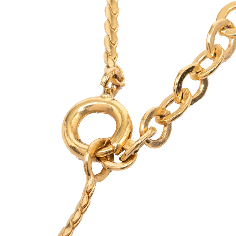 Gold Plated Strass CD Logo Pendant Necklace - Image 3