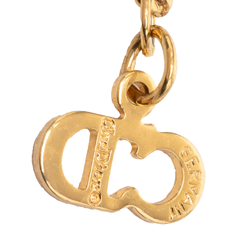 Gold Plated Strass CD Logo Pendant Necklace - Image 4