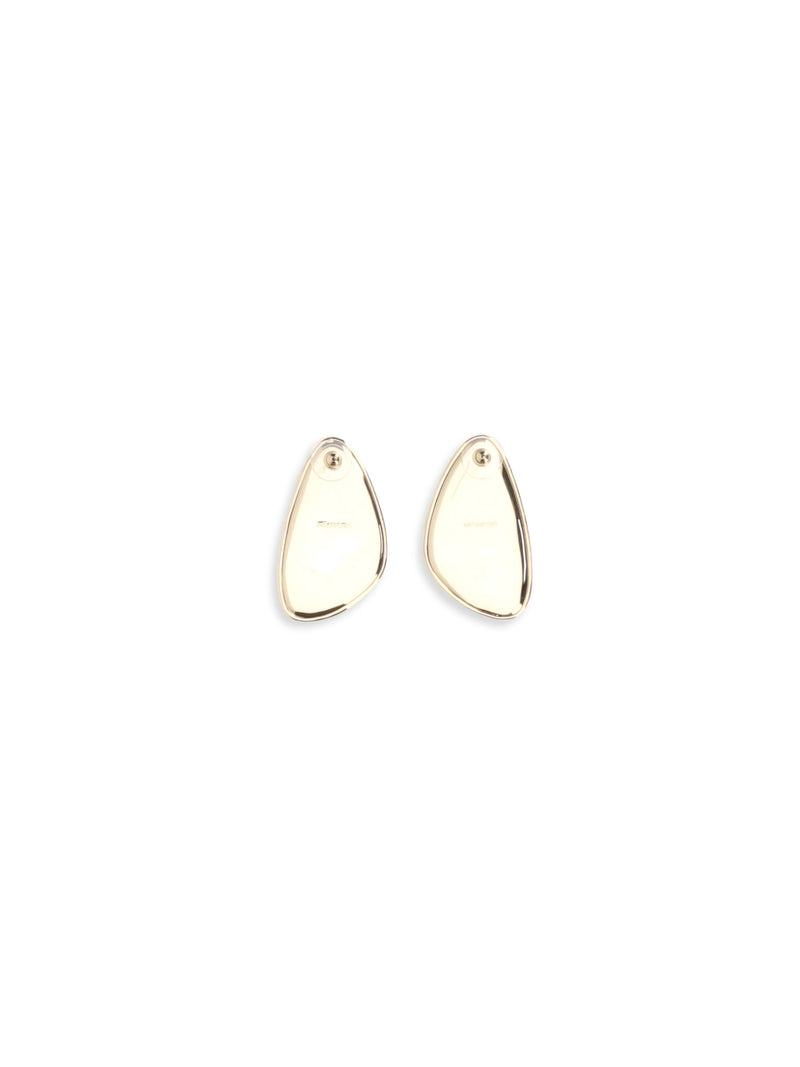 Self-Portrait Hammered Crystal Earrings — Gold Brass
