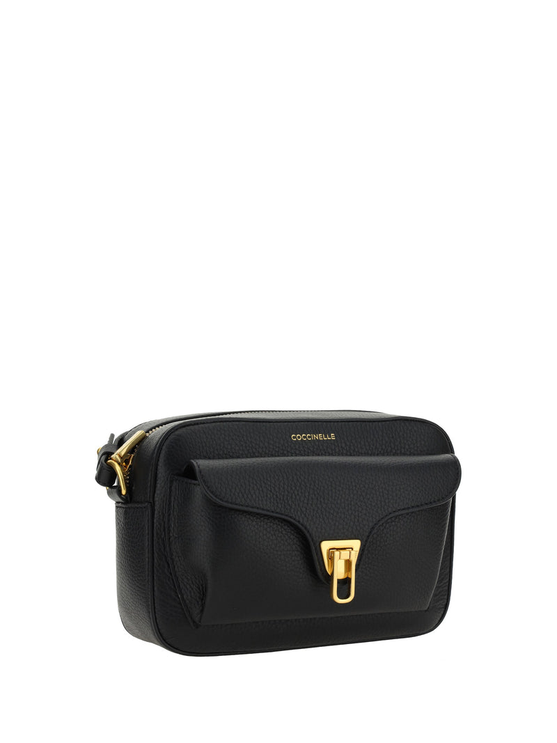 Coccinelle Shoulder Bag — Black Calf Leather Bos Taurus
