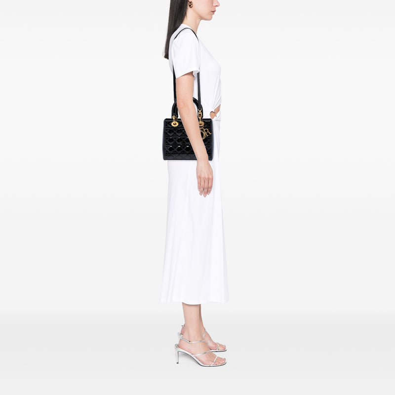 Medium Patent Cannage Lady Dior - Image 5