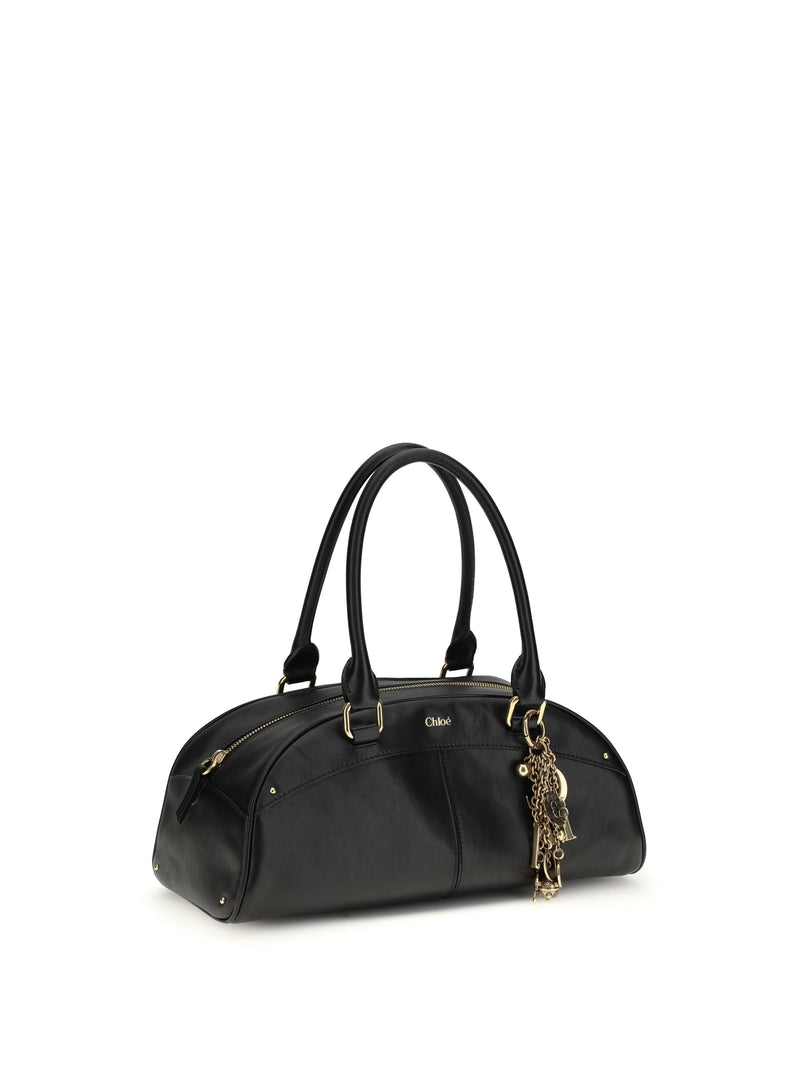 Chloé Bowling Shoulder Bag — Black Calf Leather Bos Taurus