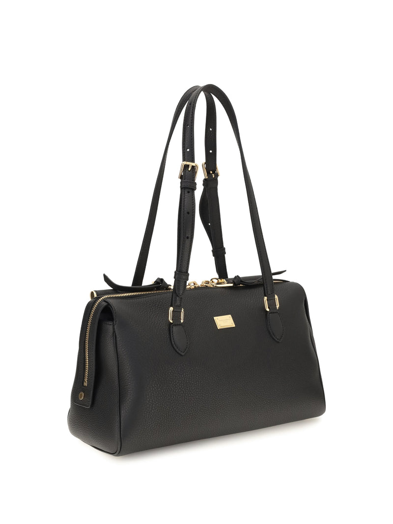 Dolce & Gabbana Odissea Shoulder Bag — Black Calf Leather Bos Taurus