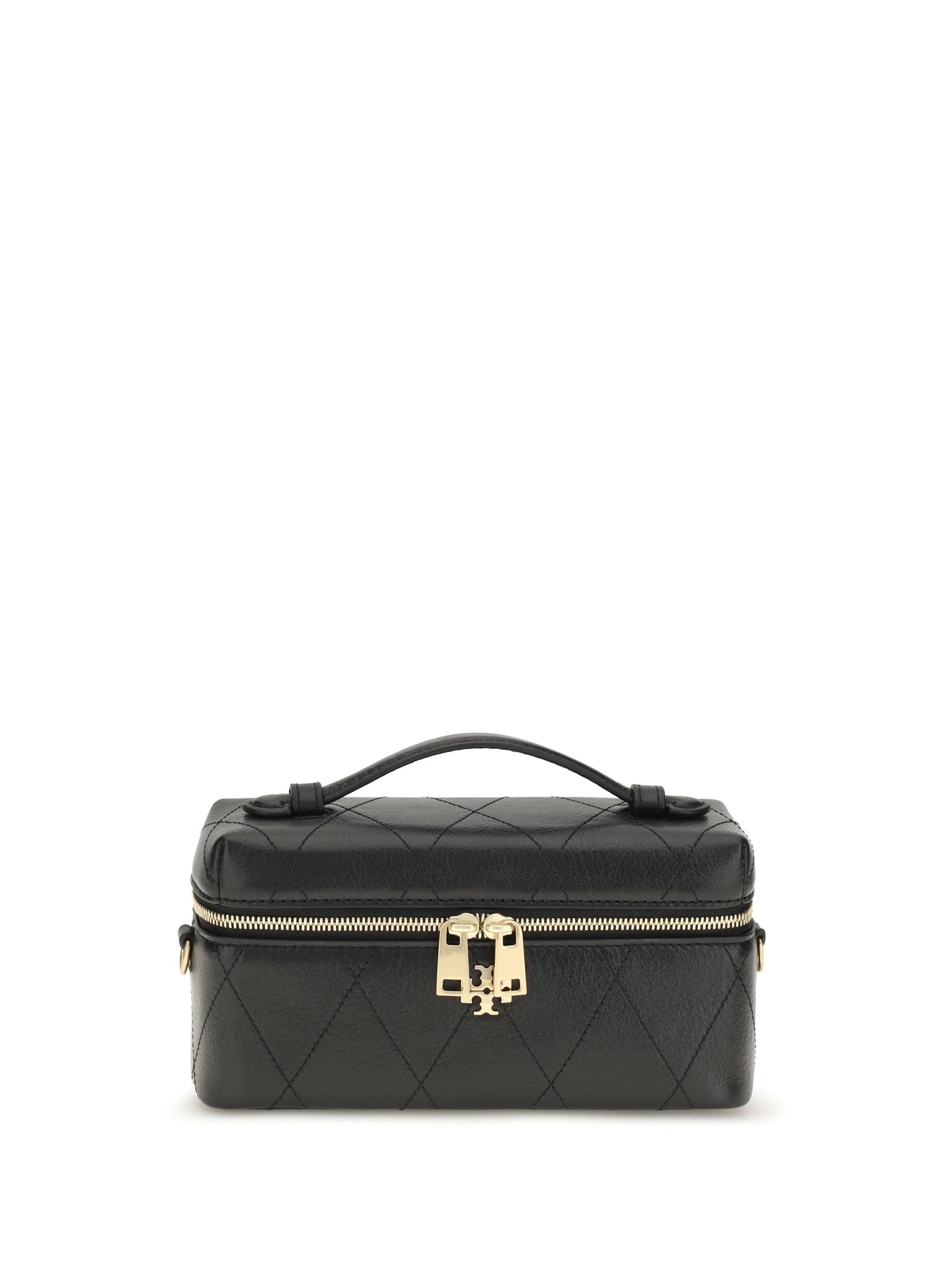 Tory Burch Charlie Beauty Case — Black Calf Leather Bos Taurus Bag