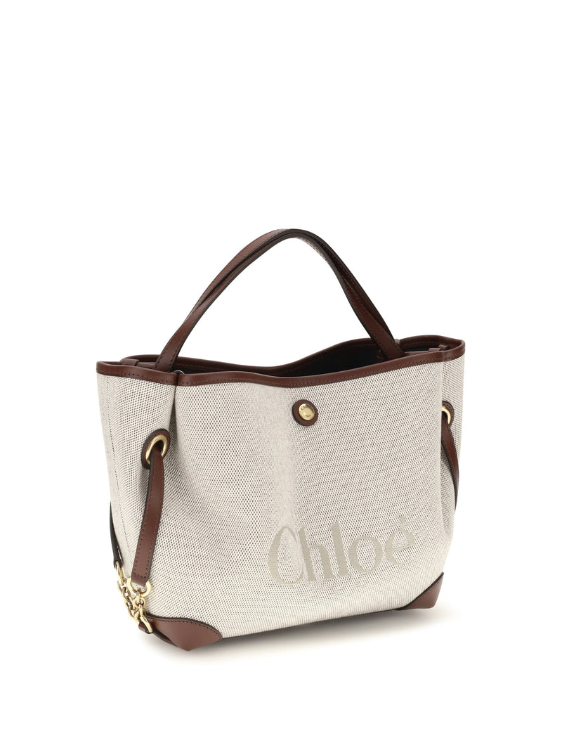 Chloé Clover Shoulder Bag — Brown Fabric
